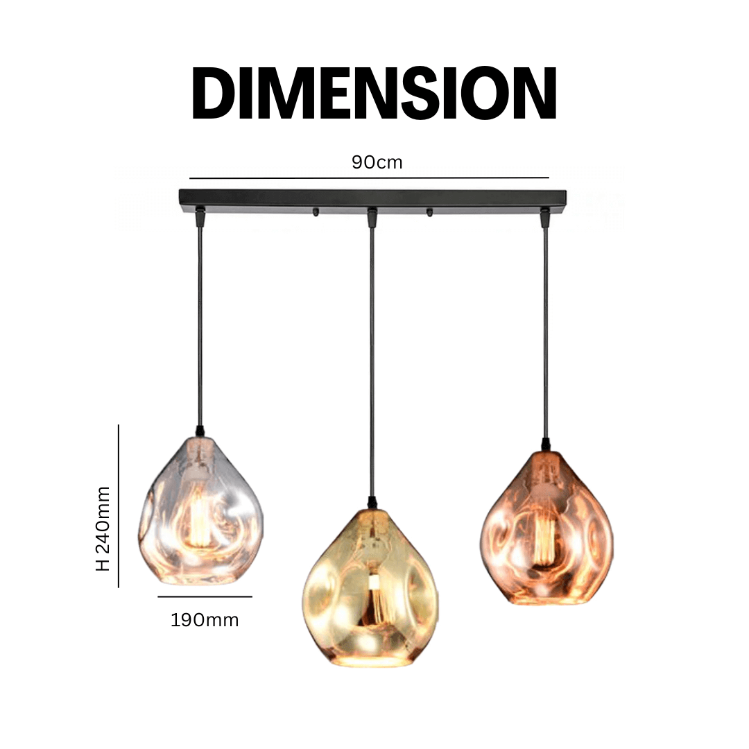 Premium Jems Jewel Design E27 Chrome Rose Gold Pendant Light 4HOME SINGAPORE - 4HOME