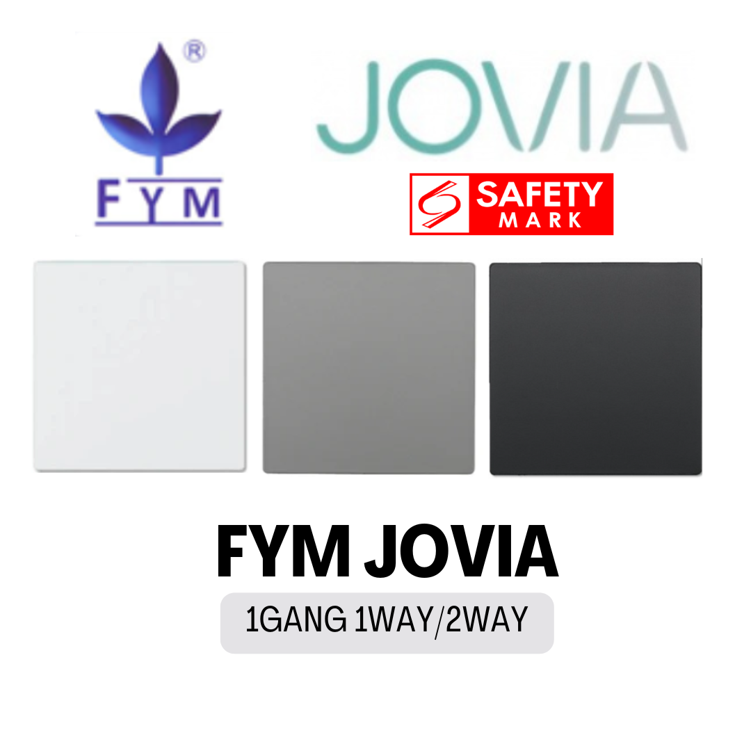 FYM Jovia White Grey Matt Black Frameless Switch Socket 1G 2G 3G 4G 1Way 2Way Single Double Door Bell 20A Heater 4HOME SINGAPORE - 4HOME