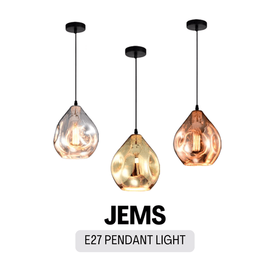 Premium Jems Jewel Design E27 Chrome Rose Gold Pendant Light 4HOME SINGAPORE - 4HOME
