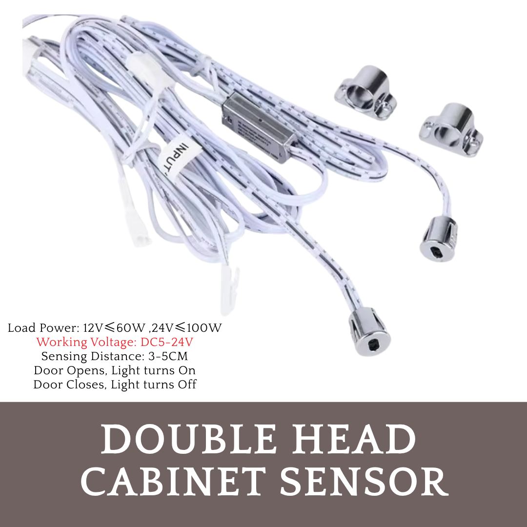 DC 12V 24V Cabinet Wardrobe Door LED Strip Light Sensor Single Double Head Control Switch for Cabinet Open Close Door 4HOME