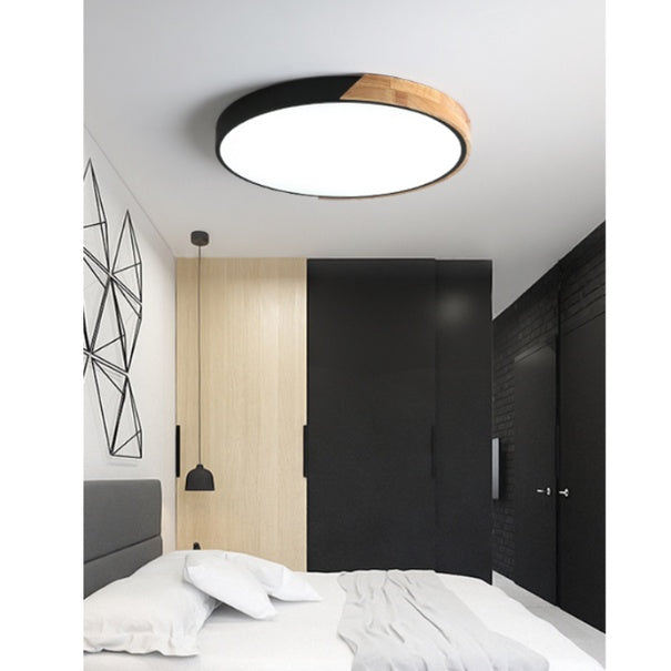 1YEAR WARRANTY Nordic LED Ceiling Light 3Tone 30W 48W with Wood 40cm 50cm 4HOME SINGAPORE - 4HOME