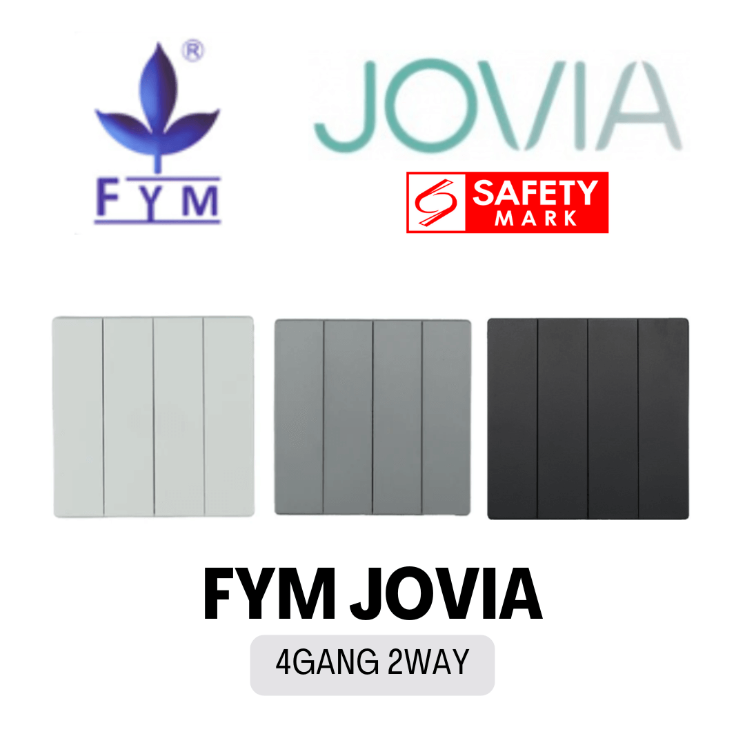 FYM Jovia 4Gang2Way Light Switch Matt Black Space Grey White 4HOME SINGAPORE - 4HOME
