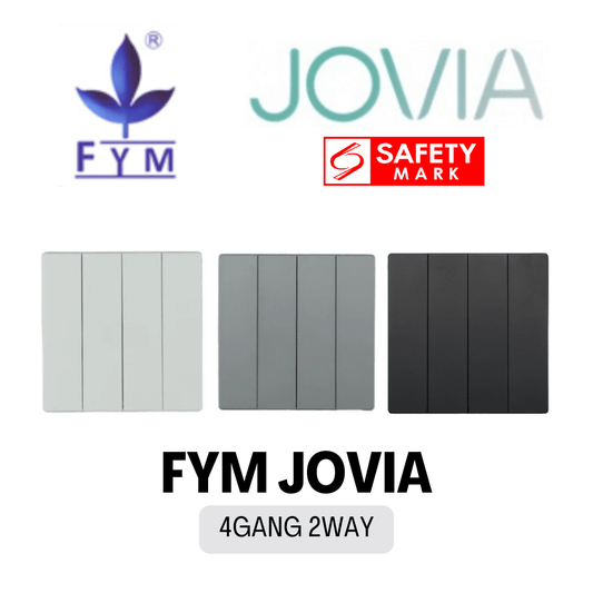 FYM Jovia 4Gang2Way Light Switch Matt Black Space Grey White 4HOME SINGAPORE - 4HOME