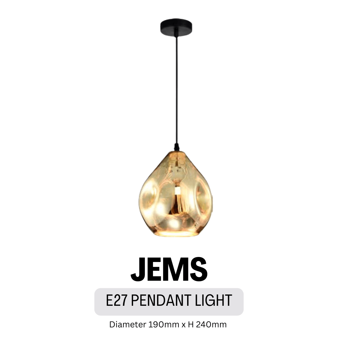 Premium Jems Jewel Design E27 Chrome Rose Gold Pendant Light 4HOME SINGAPORE - 4HOME