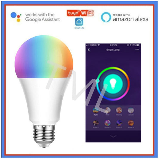 [SG Stock] 4HOME SINGAPORE E27 WIFI Smart LED Bulb RGB + W Dimmable 9W Works with Google Home Amazon Alexa - 4HOME