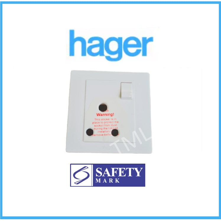 Hager WGMS115S 15A 1G Round Pin Switched Socket 4HOME SINGAPORE - 4HOME