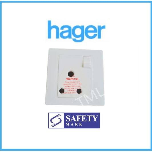Hager WGMS115S 15A 1G Round Pin Switched Socket 4HOME SINGAPORE - 4HOME