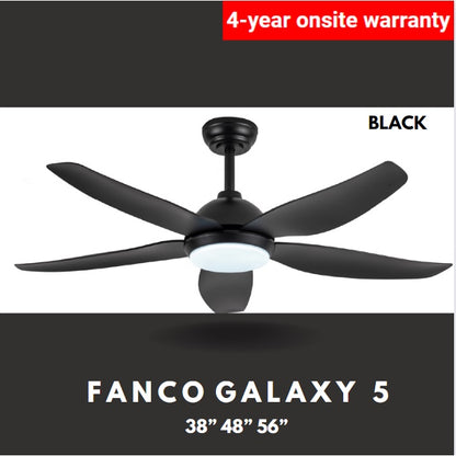 FANCO Galaxy 5 DC Ceiling Fan 5 Blades 24W 38 48 56 Inch 4HOME SINGAPORE - 4HOME