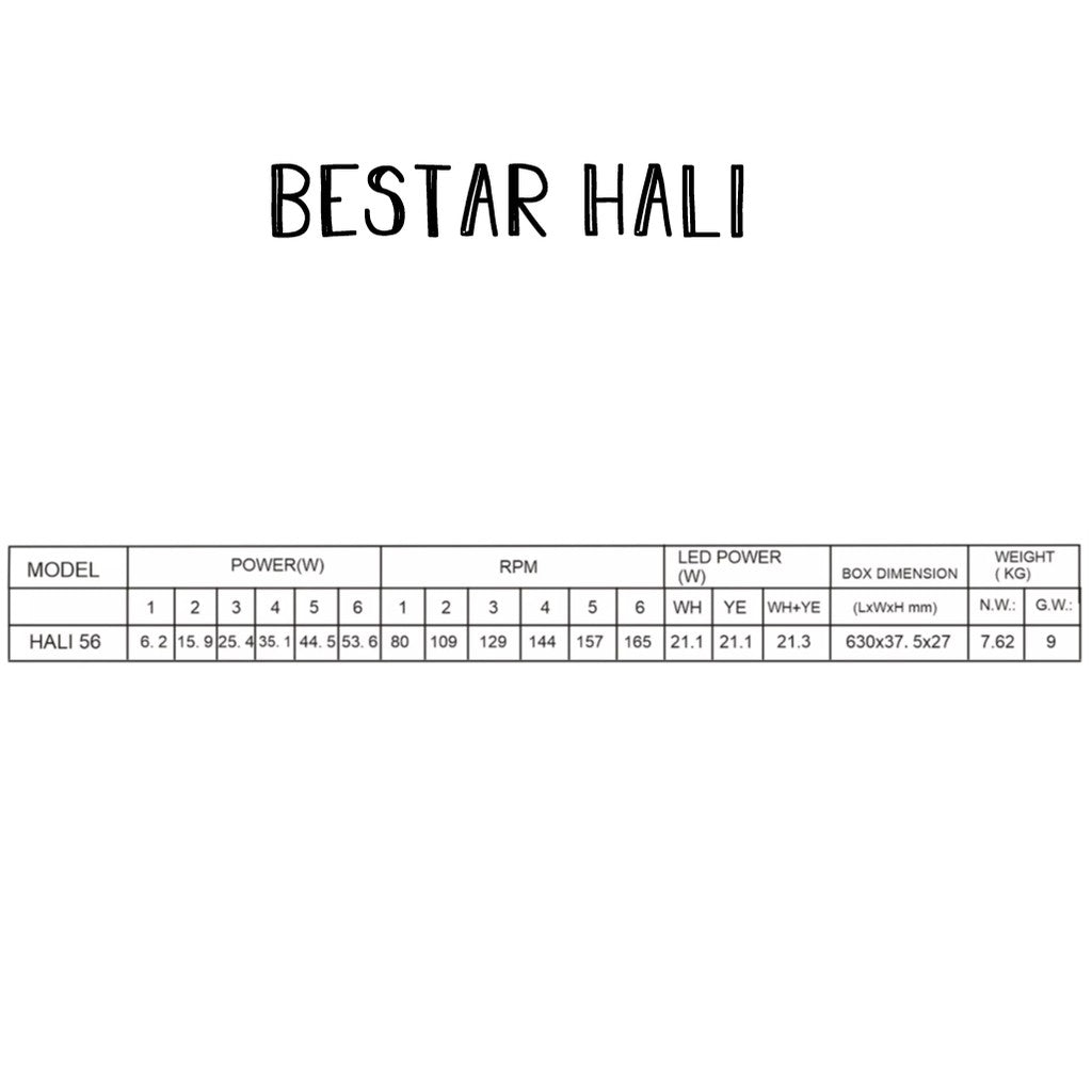 Bestar Hali DC Ceiling Fan with 24W LED Light 48" 56" 4HOME SINGAPORE - 4HOME