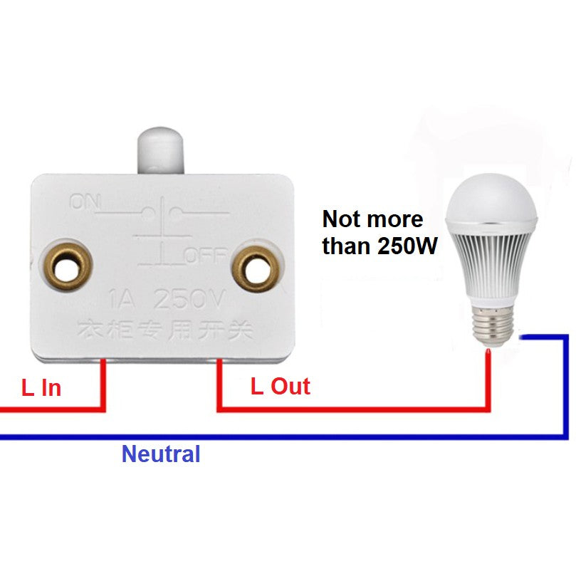 [SG Local Seller] Cabinet Wardrobe Mini On Off Light Switch Casement Sliding Door Switch 4HOME SINGAPORE - 4HOME