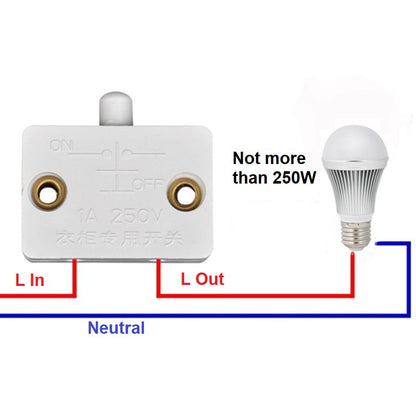 [SG Local Seller] Cabinet Wardrobe Mini On Off Light Switch Casement Sliding Door Switch 4HOME SINGAPORE - 4HOME