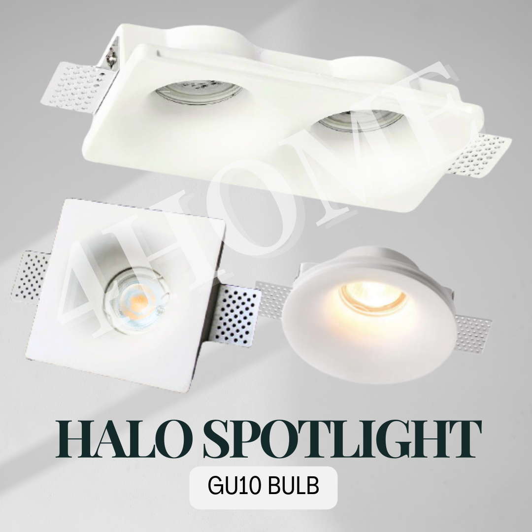 Gypsum Plaster Board Trimless Recessed Halo GU10 Spotlight Downlight False Ceiling 4HOME SINGAPORE - 4HOME