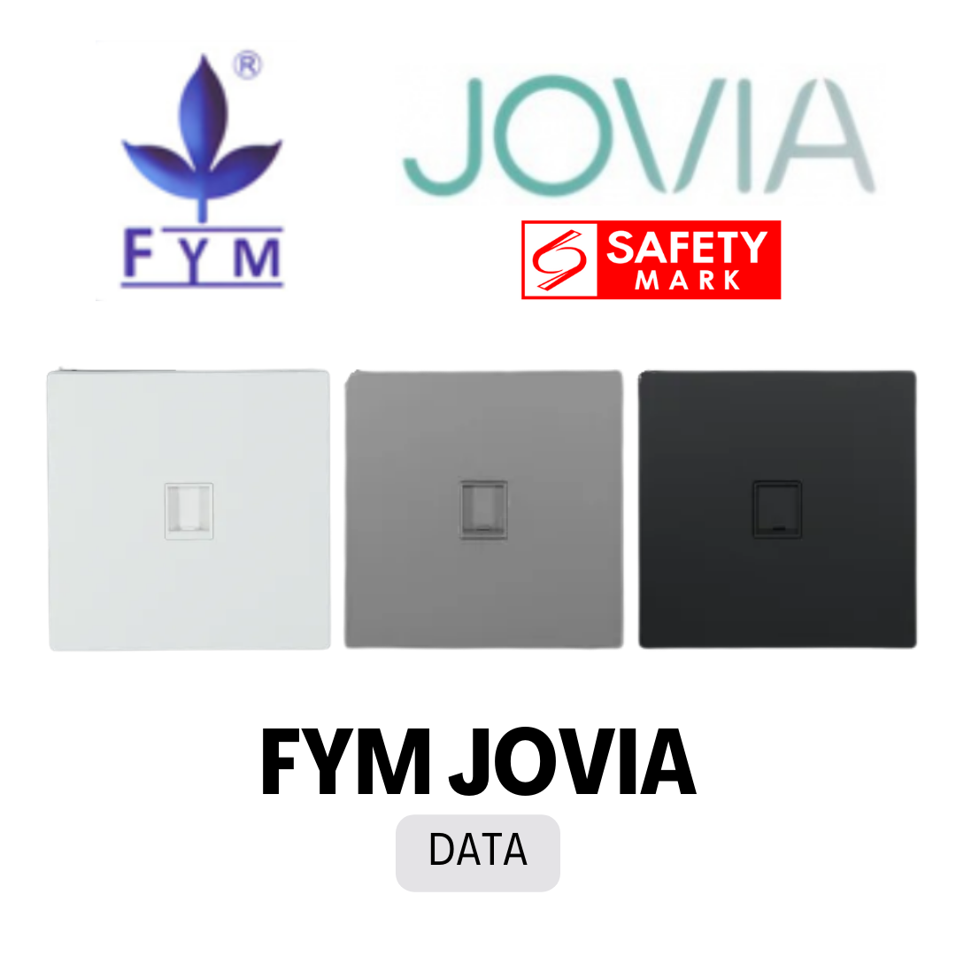 FYM Jovia White Grey Matt Black Frameless Switch Socket 1G 2G 3G 4G 1Way 2Way Single Double Door Bell 20A Heater 4HOME SINGAPORE - 4HOME