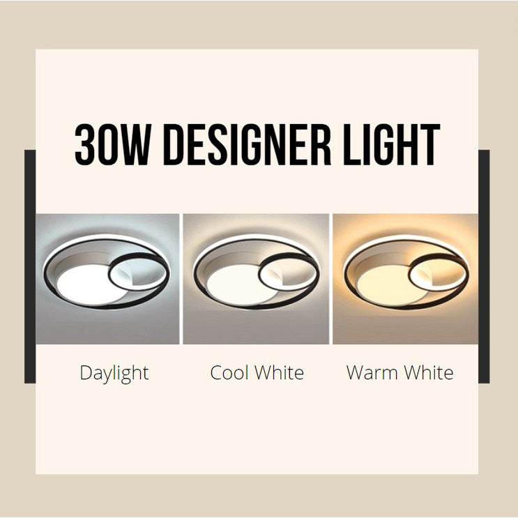 4HOME SINGAPORE 30W Modern Designer LED Ceiling Light Tri-tone - 4HOME