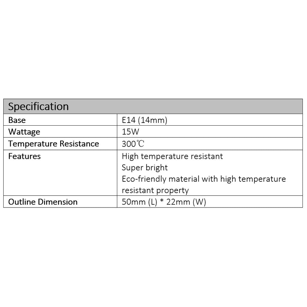 [SG Local Seller] E14 Oven Light Bulb 15W 25W 4HOME SINGAPORE - 4HOME