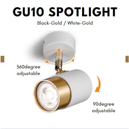 GU10 Spotlight Track light White Gold Black Gold with GU10 bulb 4HOME SINGAPORE - 4HOME