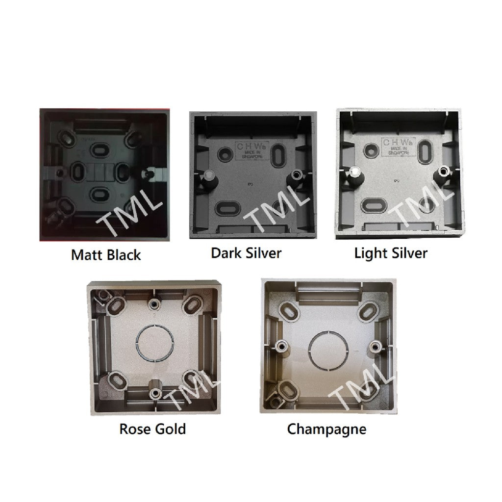Legrand Galion Mallia Jovia Compatible Surface Mounting Box Black Silver Champagne Rose Gold Switch Socket Base 4HOME SINGAPORE - 4HOME