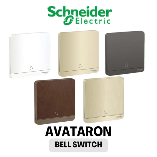 Schneider Electric AvatarOn 1Gang Door Bell Press Switch Hairline Wine Gold Dark Wood Dark Grey White 4HOME Singapore - 4HOME