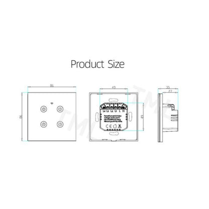 [SG Stock] 4HOME SINGAPORE WIFI Smart Switch Wifi Switch No Neutral White Black Google Home Amazon Alexa 1 2 3 4 Gang Heater 20A - 4HOME