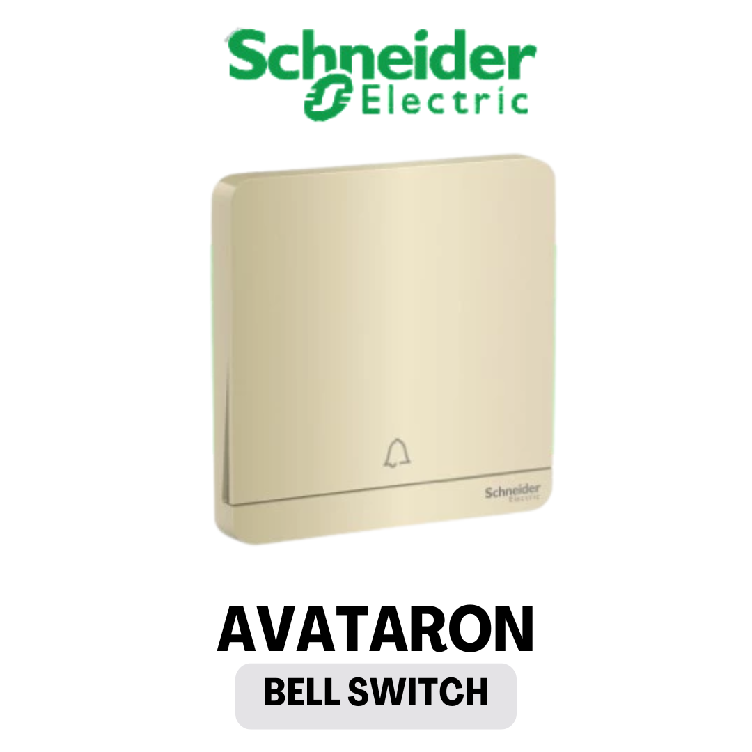 Schneider Electric AvatarOn 1Gang Door Bell Press Switch Hairline Wine Gold Dark Wood Dark Grey White 4HOME Singapore - 4HOME