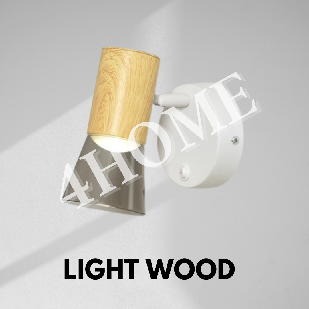 Premium GU10 Wall Light with ON OFF Switch Dark Wood Light Wood Black White 4HOME SINGAPORE - 4HOME