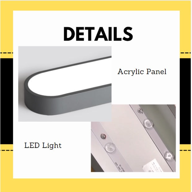 Nordic Wood Rectangular Linear Led Ceiling Light 24W Corridor Bedroom Balcony 4HOME SINGAPORE - 4HOME