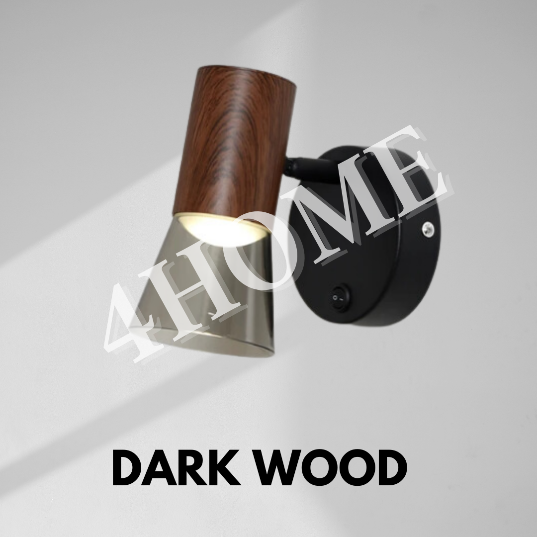 Premium GU10 Wall Light with ON OFF Switch Dark Wood Light Wood Black White 4HOME SINGAPORE - 4HOME
