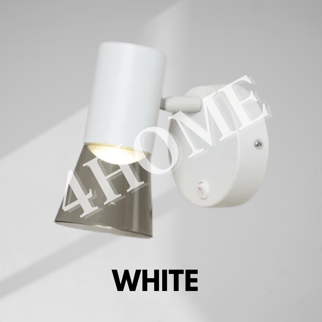 Premium GU10 Wall Light with ON OFF Switch Dark Wood Light Wood Black White 4HOME SINGAPORE - 4HOME