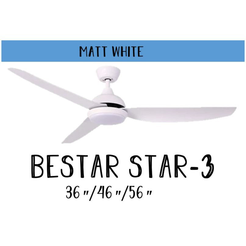 Bestar Star-3 Ceiling Fan with 24W LED Light 36inch 46inch 56inch 36" 46" 56" STAR3 4HOME SINGAPORE - 4HOME