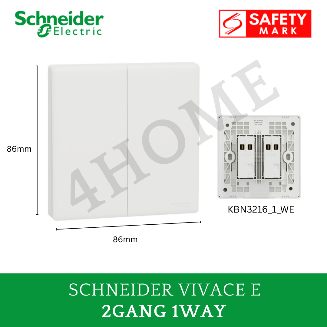 Schneider Vivace E White Switch Socket – Modern Minimalist Design Frameless Glossy White