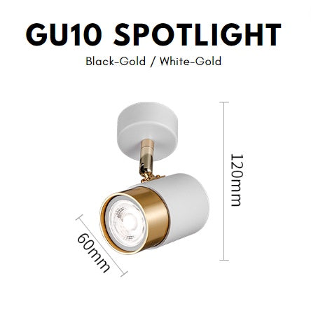 GU10 Spotlight Track light White Gold Black Gold with GU10 bulb 4HOME SINGAPORE - 4HOME