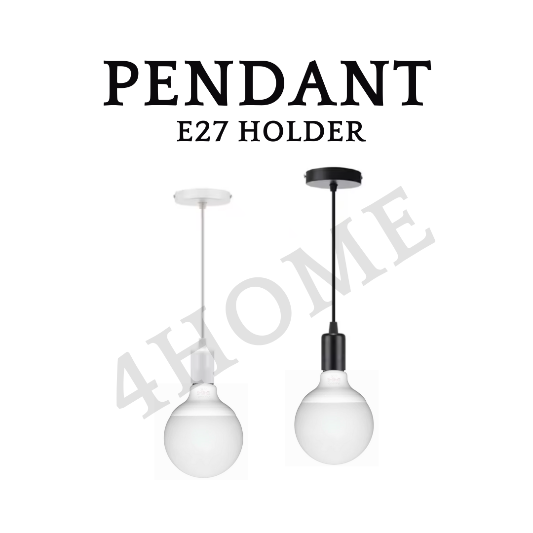 E27 Pendant Light Holder - Black, White | Easy Installation | Modern Pendant Lighting