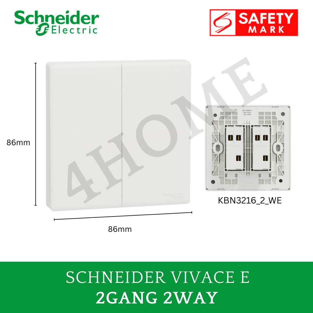 Schneider Vivace E White Switch Socket – Modern Minimalist Design Frameless Glossy White