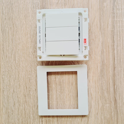 Hager 3Gang 3G1W 3G2W Triple Wall Switch White 4HOME SINGAPORE - 4HOME
