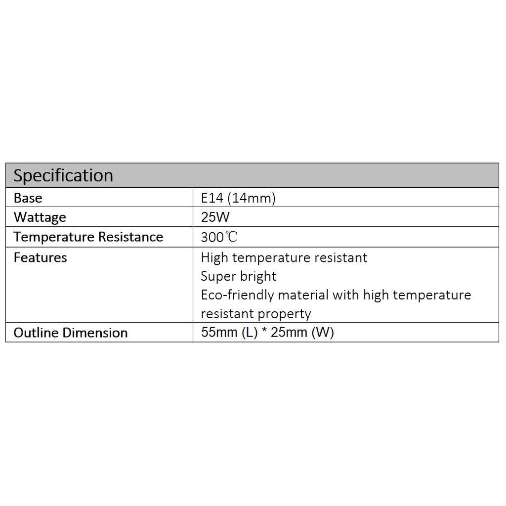 [SG Local Seller] E14 Oven Light Bulb 15W 25W 4HOME SINGAPORE - 4HOME