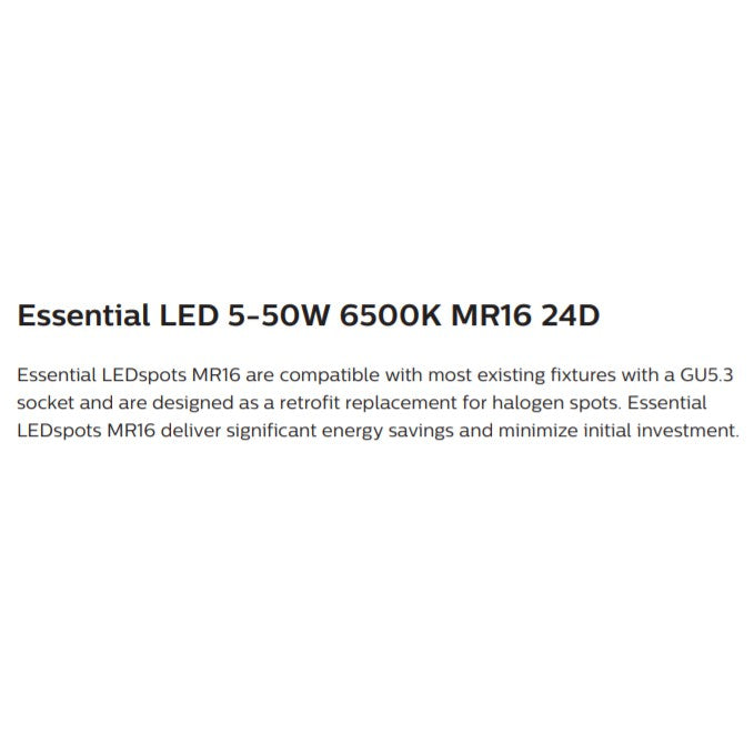 [Single/Bundle Set] Philips Essential LEDSpot LV 5W (50W) GU5.3 MR16 SpotLight 4HOME SINGAPORE - 4HOME
