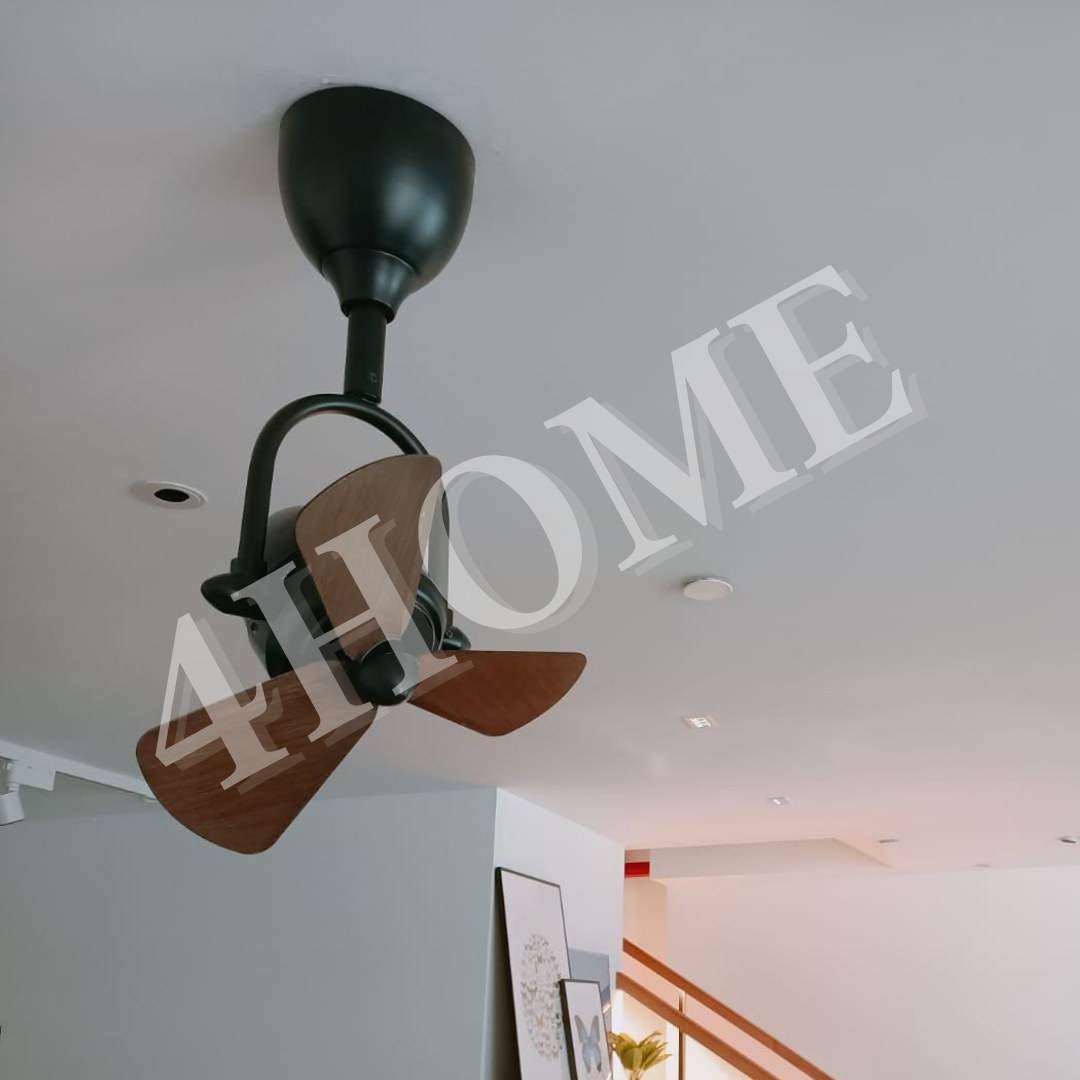 Alaska SWISH 13″ CORNER DC CEILING FAN Dark Wood Parquet Wood White 4HOME SINGAPORE - 4HOME