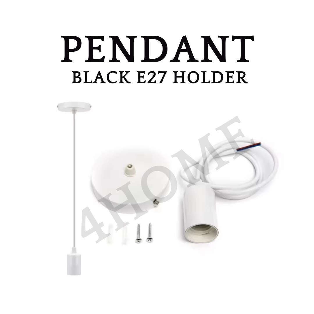 E27 Pendant Light Holder - Black, White | Easy Installation | Modern Pendant Lighting