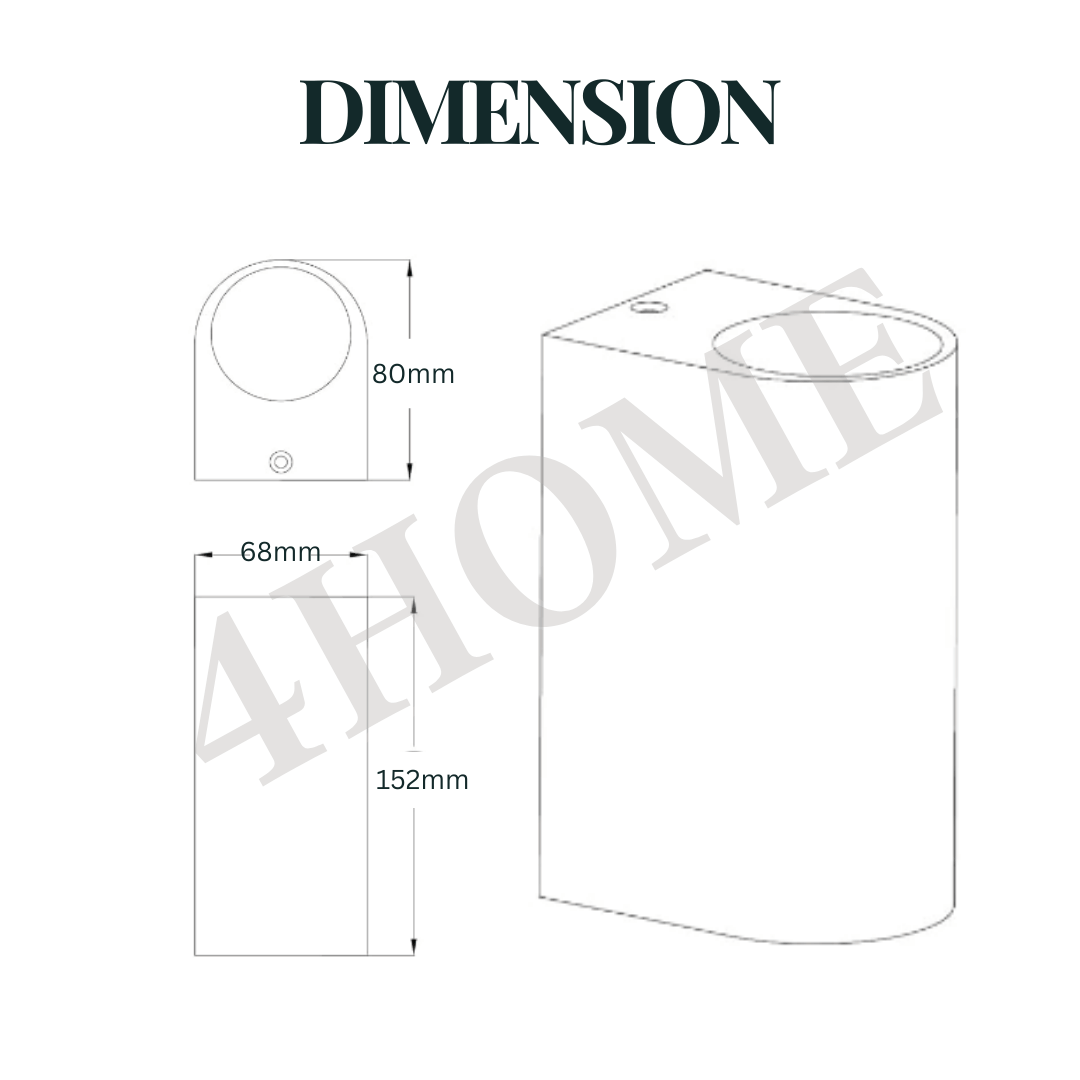 Outdoor Waterproof GU10 Round Cylindrical Wall Light Up Down 4HOME SINGAPORE - 4HOME