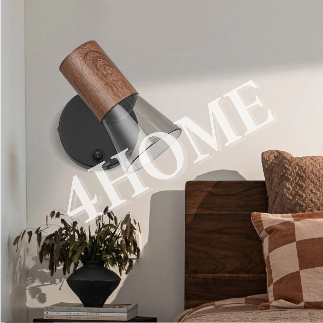 Premium GU10 Wall Light with ON OFF Switch Dark Wood Light Wood Black White 4HOME SINGAPORE - 4HOME
