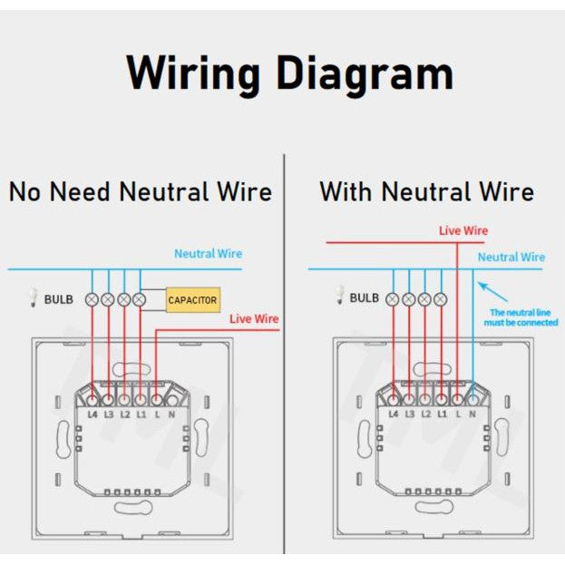 [SG Stock] 4HOME SINGAPORE WIFI Smart Switch Wifi Switch No Neutral White Black Google Home Amazon Alexa 1 2 3 4 Gang Heater 20A - 4HOME