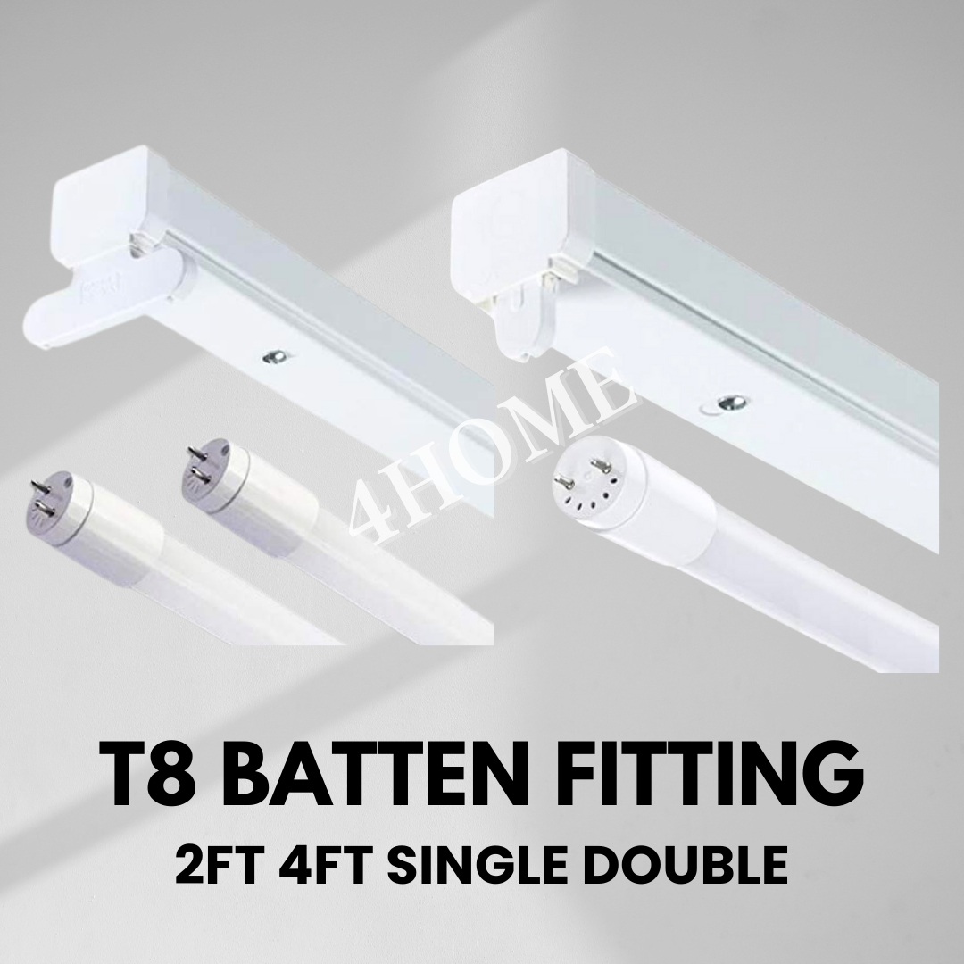 T8 Tube Batten Fitting Housing with T8 LED tube optional 4HOME SINGAPORE - 4HOME
