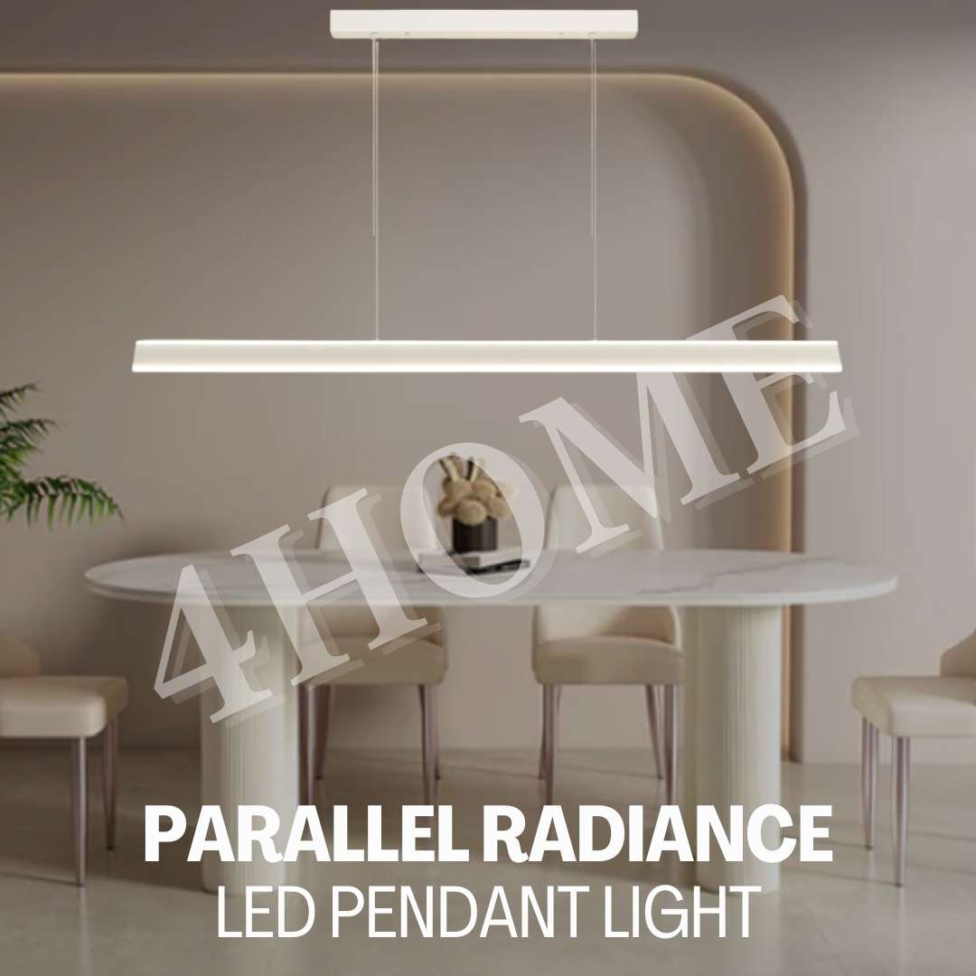 Premium Minimalist White linear Parallel Radiance Pendant Light Dining Island Study Tritone 120cm 4HOME SINGAPORE - 4HOME