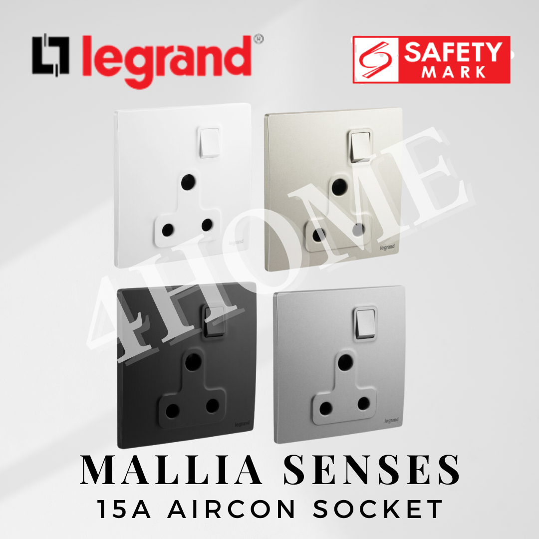 Legrand Mallia Senses 15A Socket Round Pin Aircon Socket 4HOME SINGAPORE - 4HOME