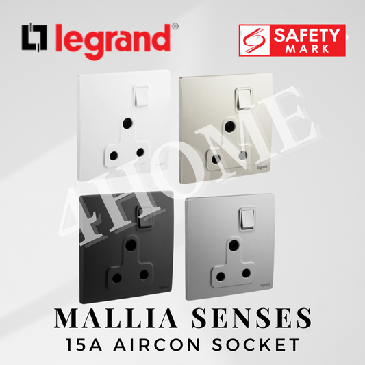 Legrand Mallia Senses 15A Socket Round Pin Aircon Socket 4HOME SINGAPORE - 4HOME