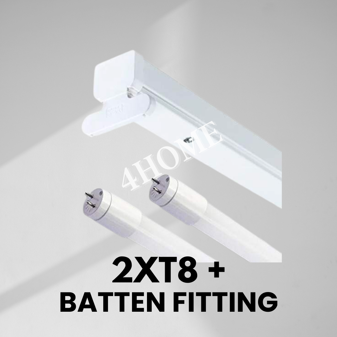 T8 Tube Batten Fitting Housing with T8 LED tube optional 4HOME SINGAPORE - 4HOME