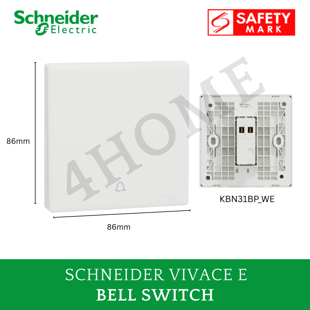 Schneider Vivace E White Switch Socket – Modern Minimalist Design Frameless Glossy White