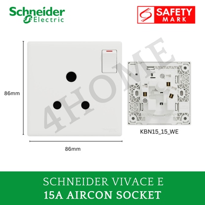 Schneider Vivace E White Switch Socket – Modern Minimalist Design Frameless Glossy White