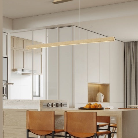Rectangular linear Wood Japanese Design Pendant Light Dining 4HOME SINGAPORE - 4HOME