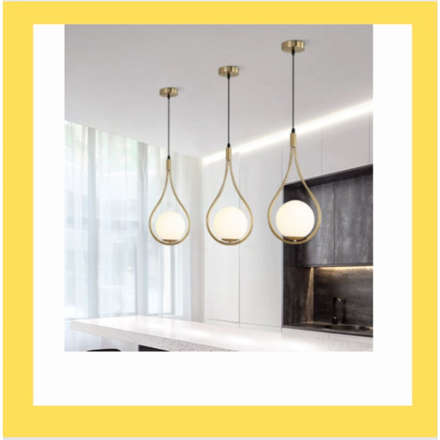 Premium Gold Minimalist Globe Pendant Light Bedside Dining Light 4HOME SINGAPORE - 4HOME
